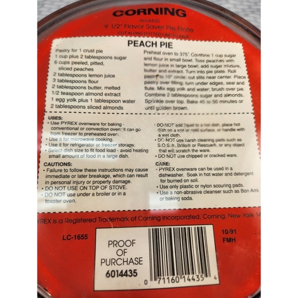 2 Vintage PYREX Pie Plates 75th Anniversary 209TP New Old Stock - Picture 5 of 5